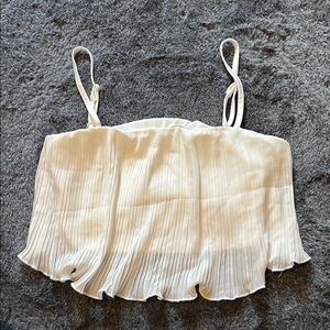 SHEIN Cream Crop Pleated Camisole